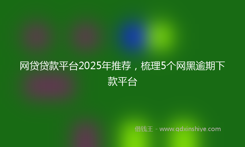 网贷贷款平台2025年推荐，梳理5个网黑逾期下款平台