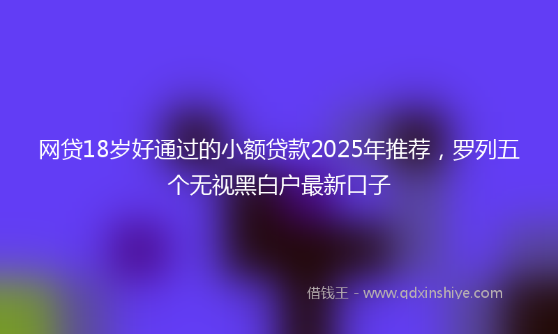 网贷18岁好通过的小额贷款2025年推荐，罗列五个无视黑白户最新口子