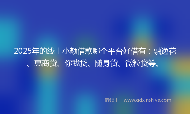 2025年的线上小额借款哪个平台好借有：融逸花、惠商贷、你我贷、随身贷、微粒贷等。