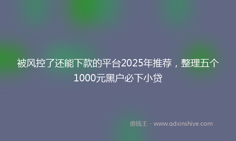 被风控了还能下款的平台2025年推荐，整理五个1000元黑户必下小贷