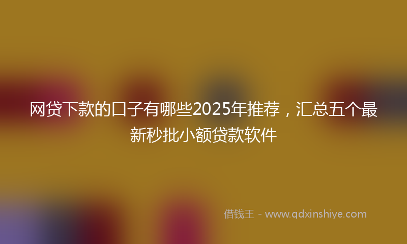 网贷下款的口子有哪些2025年推荐，汇总五个最新秒批小额贷款软件