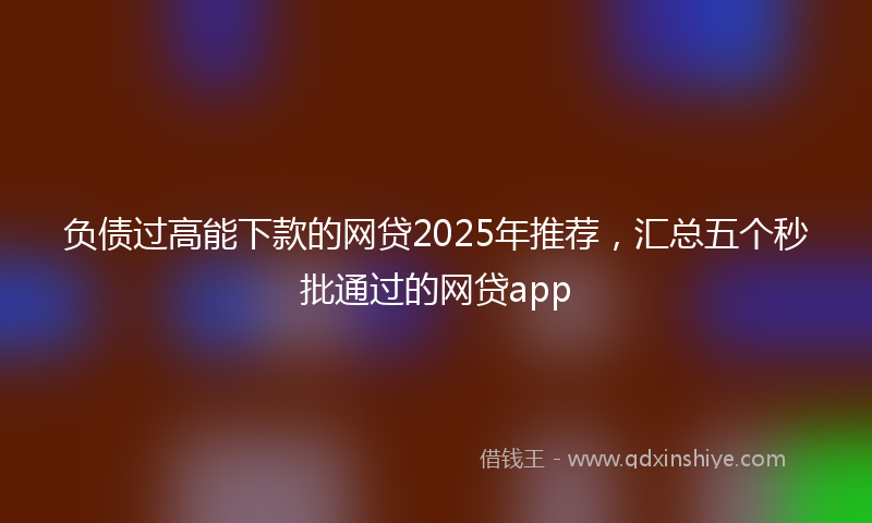 负债过高能下款的网贷2025年推荐，汇总五个秒批通过的网贷app
