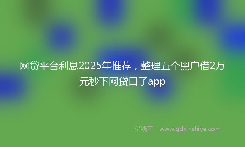 网贷平台利息2025年推荐，整理五个黑户借2万元秒下网贷口子app