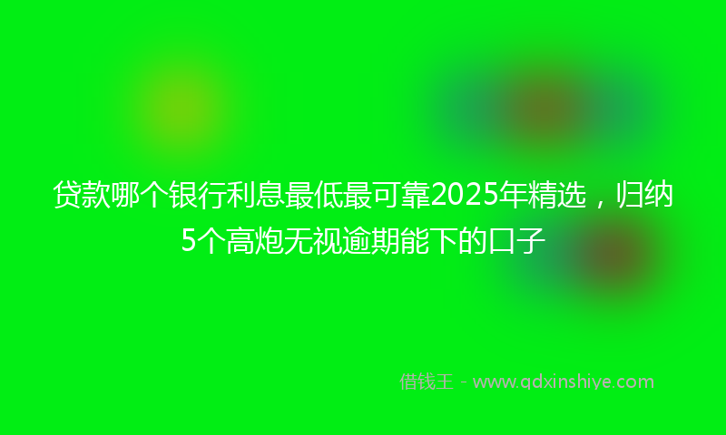 贷款哪个银行利息最低最可靠2025年精选，归纳5个高炮无视逾期能下的口子