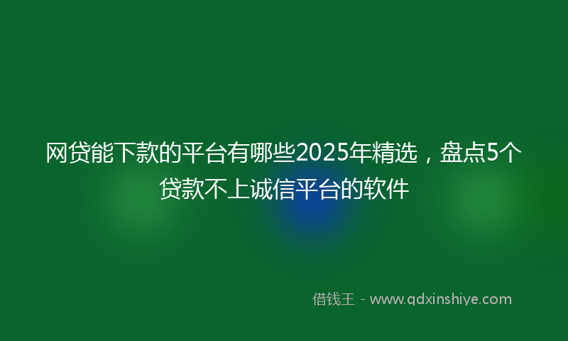 网贷能下款的平台有哪些2025年精选，盘点5个贷款不上诚信平台的软件