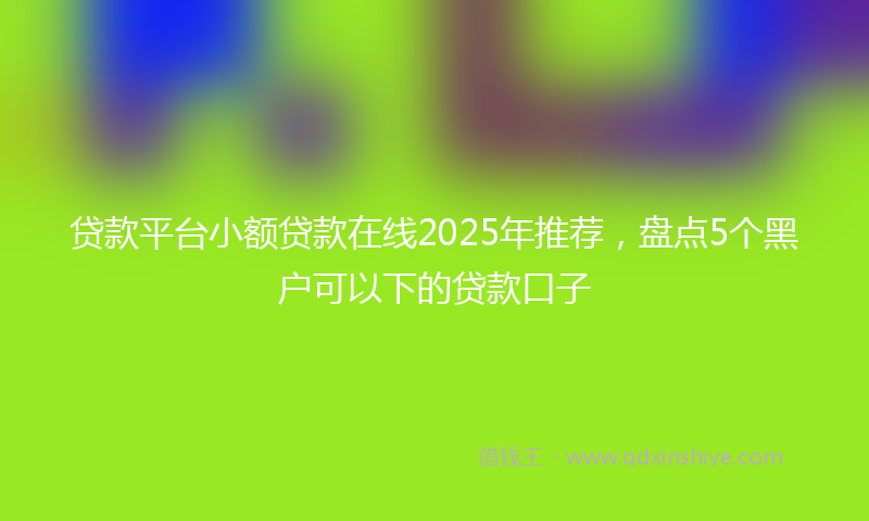 贷款平台小额贷款在线2025年推荐，盘点5个黑户可以下的贷款口子