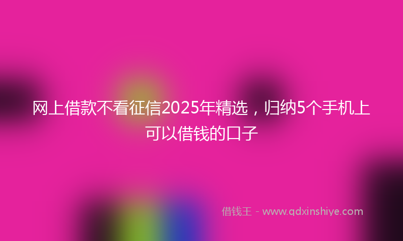 网上借款不看征信2025年精选，归纳5个手机上可以借钱的口子