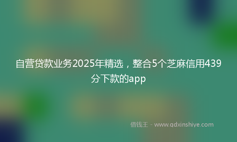 自营贷款业务2025年精选，整合5个芝麻信用439分下款的app