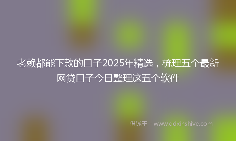 老赖都能下款的口子2025年精选，梳理五个最新网贷口子今日整理这五个软件