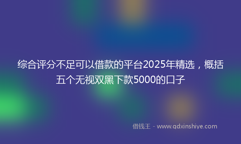 综合评分不足可以借款的平台2025年精选，概括五个无视双黑下款5000的口子
