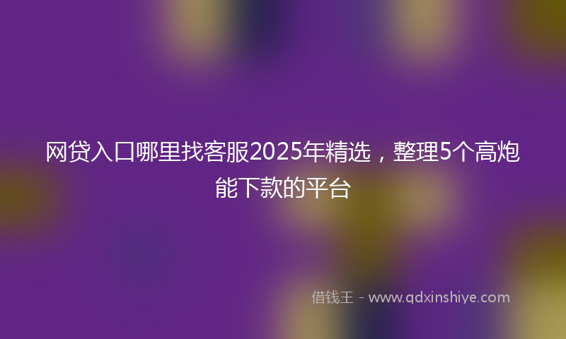 网贷入口哪里找客服2025年精选，整理5个高炮能下款的平台
