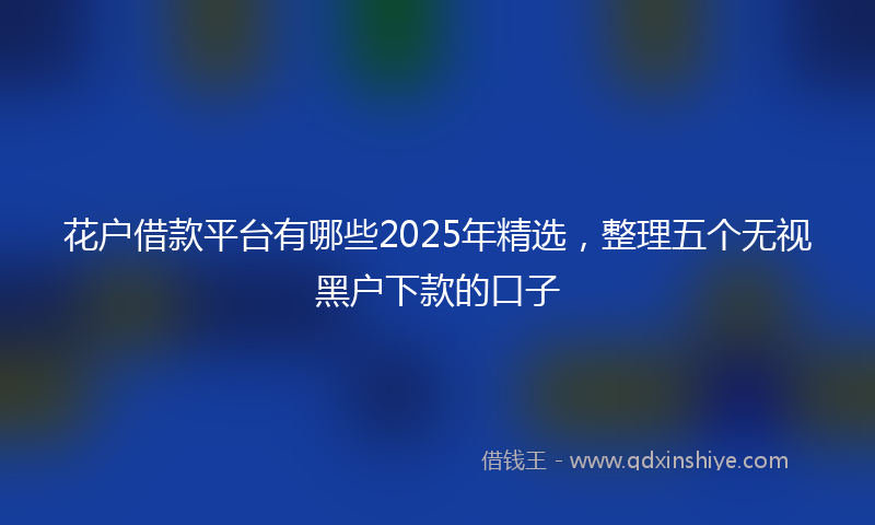 花户借款平台有哪些2025年精选，整理五个无视黑户下款的口子