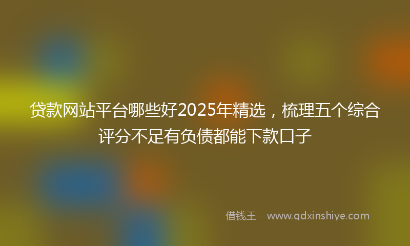 贷款网站平台哪些好2025年精选，梳理五个综合评分不足有负债都能下款口子