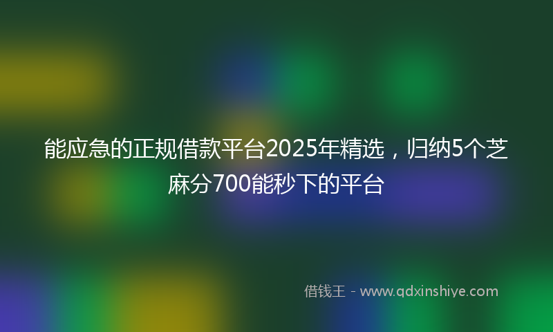 能应急的正规借款平台2025年精选，归纳5个芝麻分700能秒下的平台