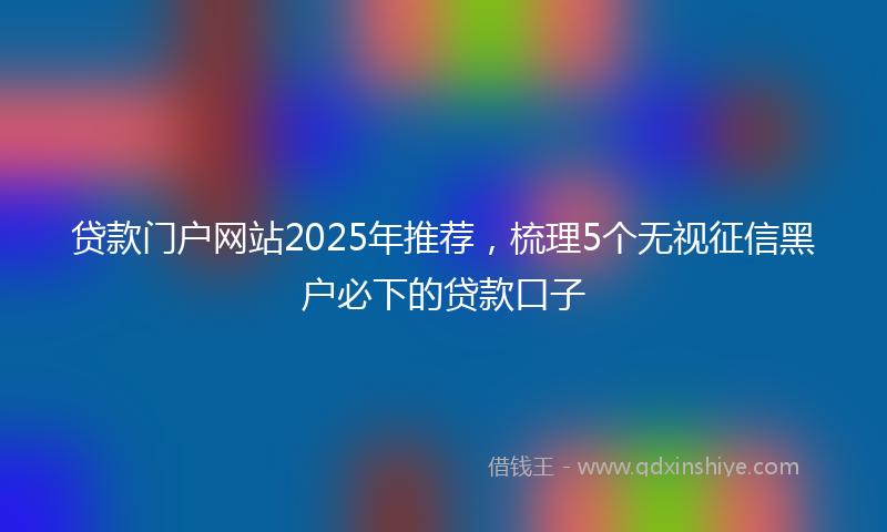 贷款门户网站2025年推荐，梳理5个无视征信黑户必下的贷款口子