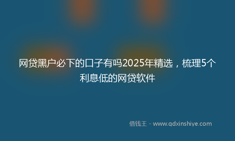 网贷黑户必下的口子有吗2025年精选，梳理5个利息低的网贷软件