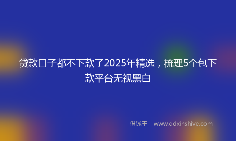 贷款口子都不下款了2025年精选，梳理5个包下款平台无视黑白