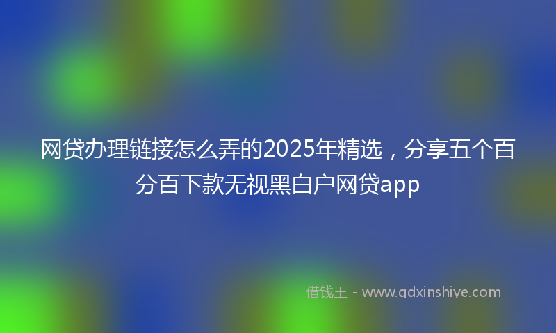 网贷办理链接怎么弄的2025年精选，分享五个百分百下款无视黑白户网贷app