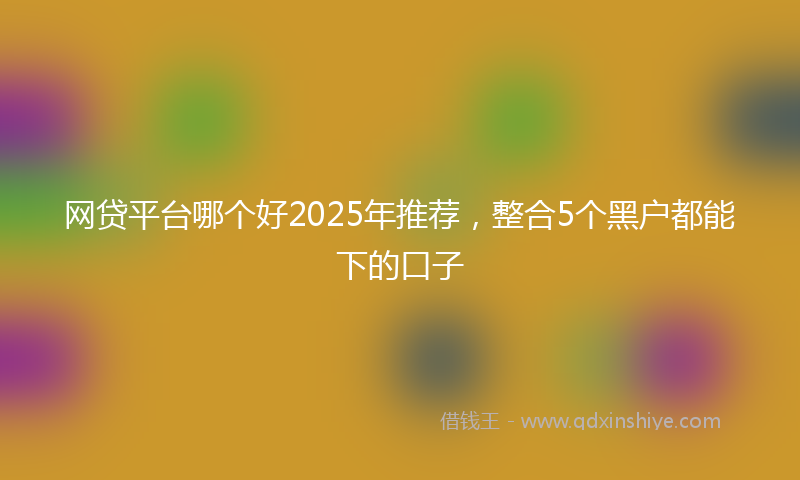 网贷平台哪个好2025年推荐，整合5个黑户都能下的口子