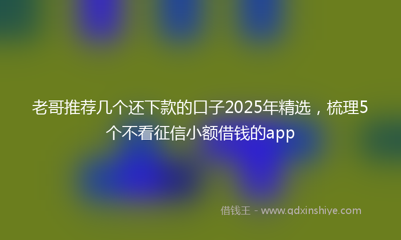 老哥推荐几个还下款的口子2025年精选，梳理5个不看征信小额借钱的app
