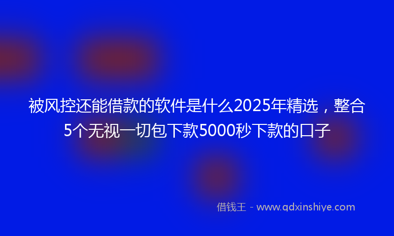 被风控还能借款的软件是什么2025年精选，整合5个无视一切包下款5000秒下款的口子