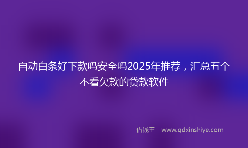 自动白条好下款吗安全吗2025年推荐，汇总五个不看欠款的贷款软件