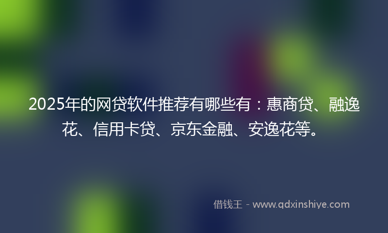2025年的网贷软件推荐有哪些有：惠商贷、融逸花、信用卡贷、京东金融、安逸花等。