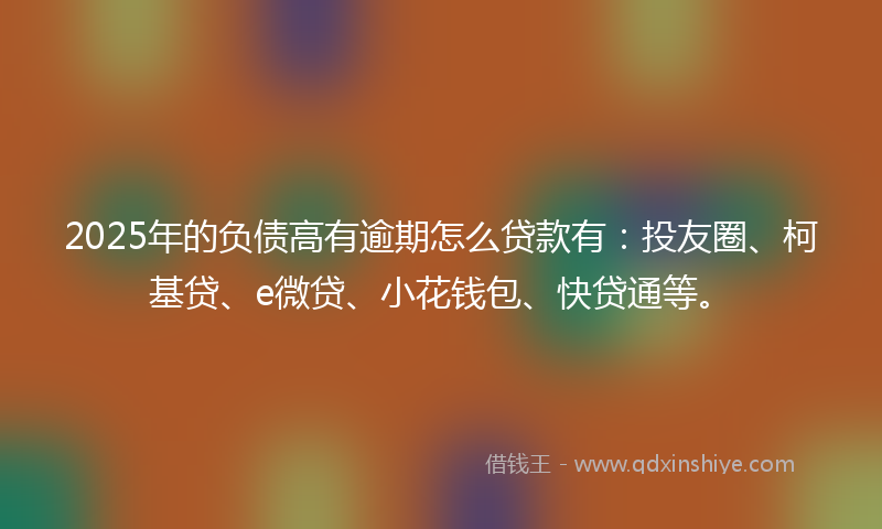 2025年的负债高有逾期怎么贷款有：投友圈、柯基贷、e微贷、小花钱包、快贷通等。
