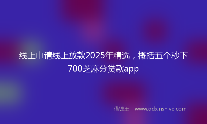 线上申请线上放款2025年精选，概括五个秒下700芝麻分贷款app