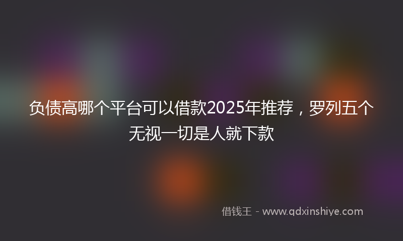 负债高哪个平台可以借款2025年推荐，罗列五个无视一切是人就下款