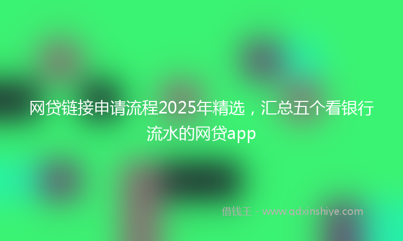网贷链接申请流程2025年精选，汇总五个看银行流水的网贷app
