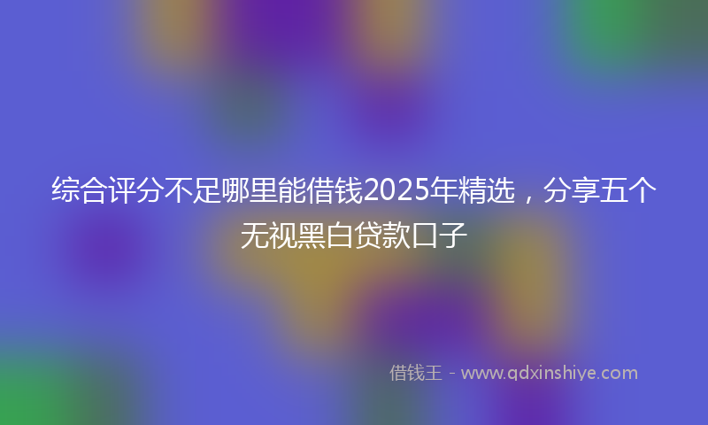 综合评分不足哪里能借钱2025年精选，分享五个无视黑白贷款口子