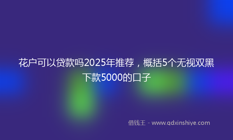 花户可以贷款吗2025年推荐，概括5个无视双黑下款5000的口子