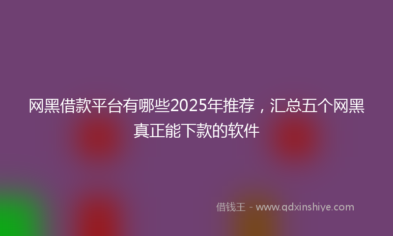 网黑借款平台有哪些2025年推荐，汇总五个网黑真正能下款的软件