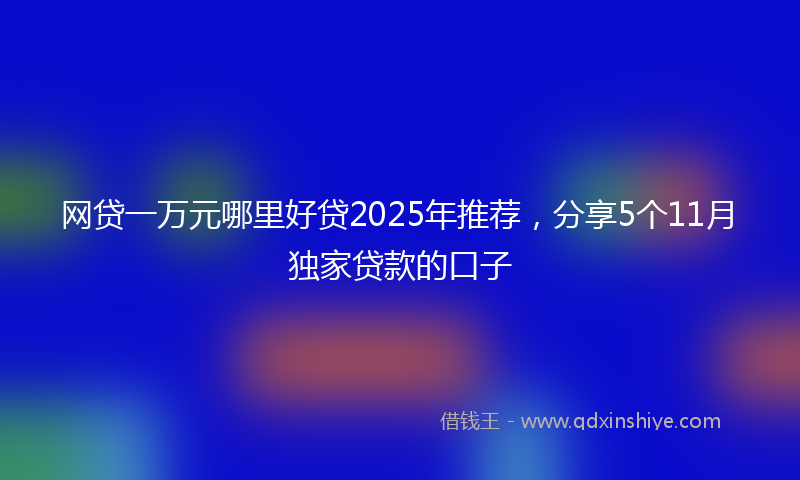 网贷一万元哪里好贷2025年推荐，分享5个11月独家贷款的口子
