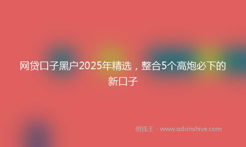 网贷口子黑户2025年精选，整合5个高炮必下的新口子