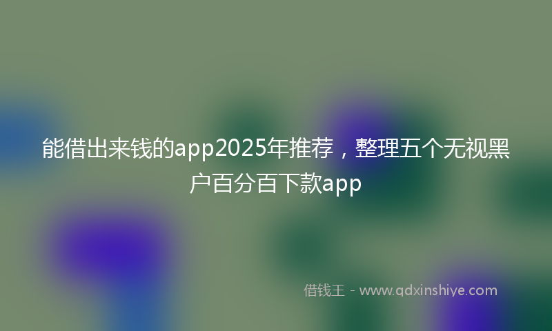 能借出来钱的app2025年推荐，整理五个无视黑户百分百下款app