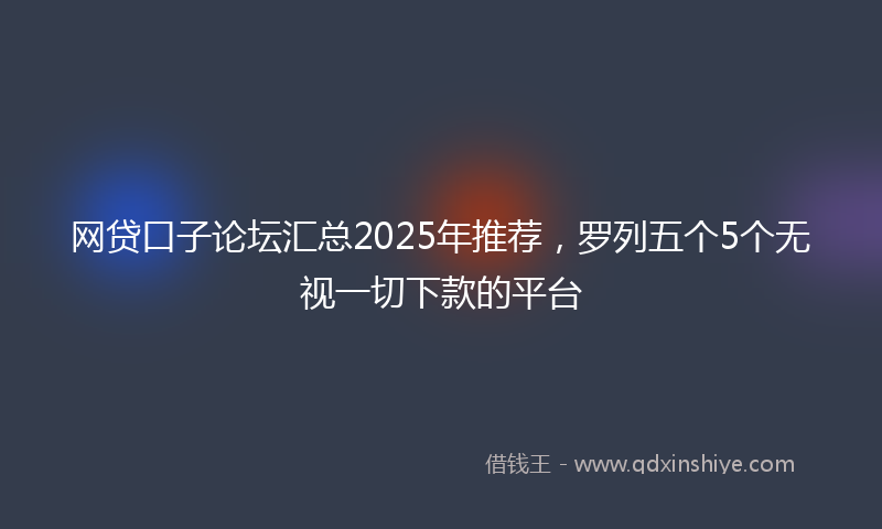 网贷口子论坛汇总2025年推荐，罗列五个5个无视一切下款的平台