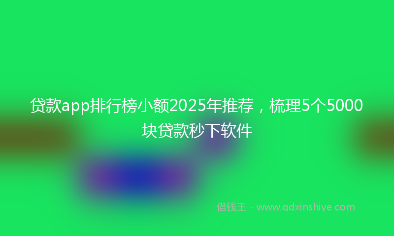 贷款app排行榜小额2025年推荐，梳理5个5000块贷款秒下软件