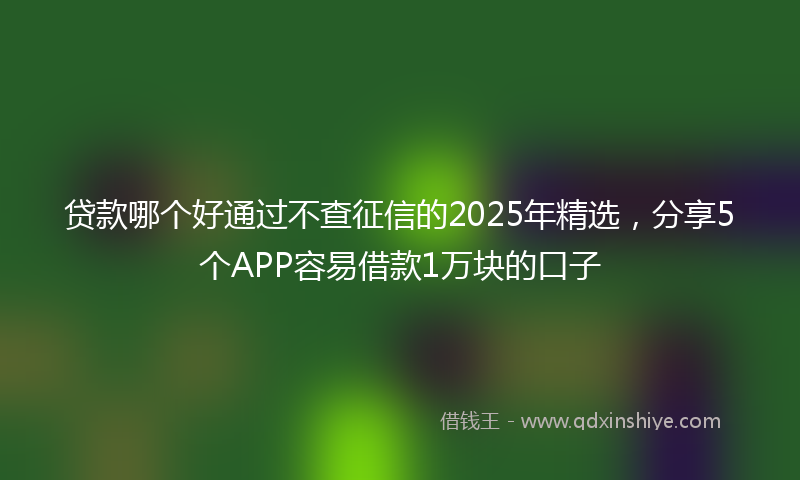 贷款哪个好通过不查征信的2025年精选，分享5个APP容易借款1万块的口子
