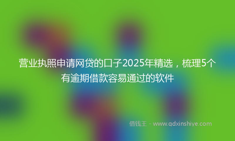 营业执照申请网贷的口子2025年精选，梳理5个有逾期借款容易通过的软件