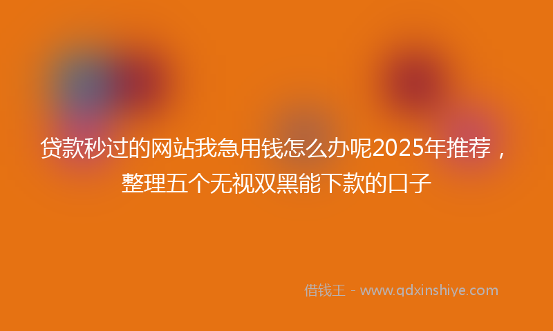 贷款秒过的网站我急用钱怎么办呢2025年推荐，整理五个无视双黑能下款的口子