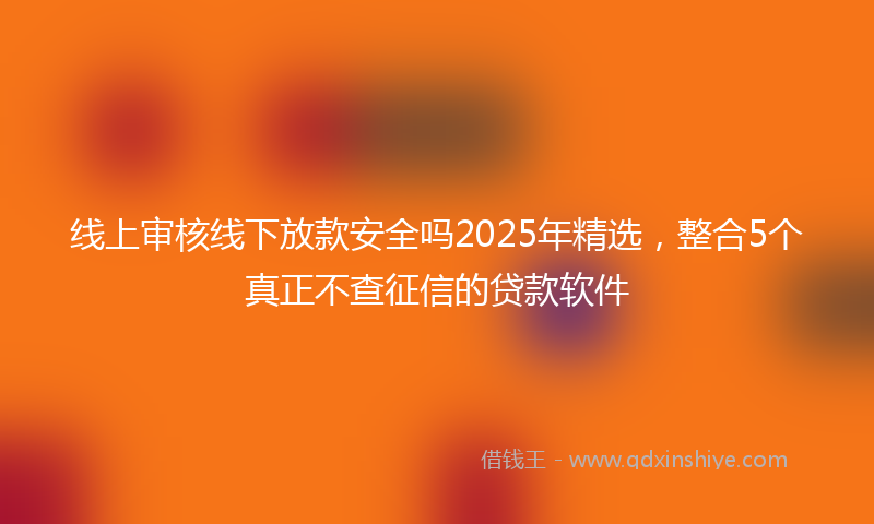 线上审核线下放款安全吗2025年精选，整合5个真正不查征信的贷款软件