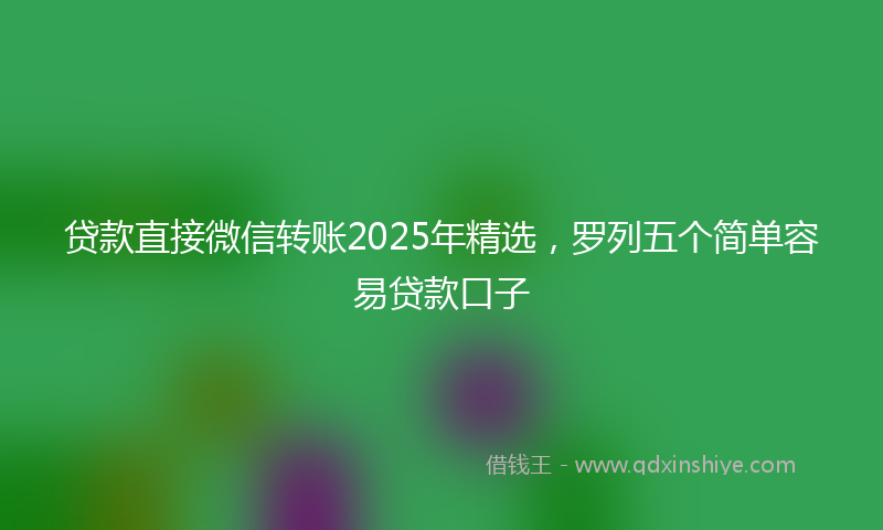 贷款直接微信转账2025年精选，罗列五个简单容易贷款口子