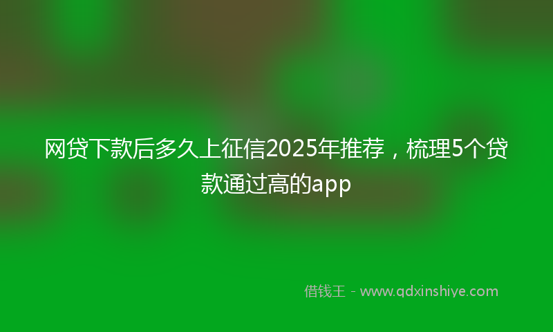 网贷下款后多久上征信2025年推荐，梳理5个贷款通过高的app