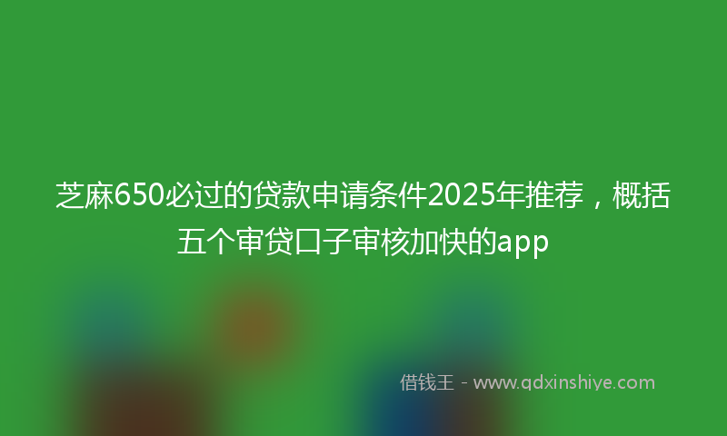 芝麻650必过的贷款申请条件2025年推荐，概括五个审贷口子审核加快的app