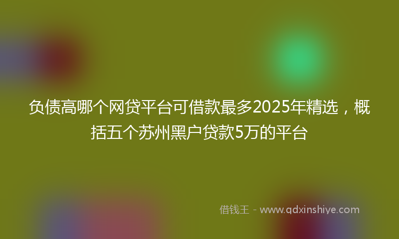 负债高哪个网贷平台可借款最多2025年精选，概括五个苏州黑户贷款5万的平台