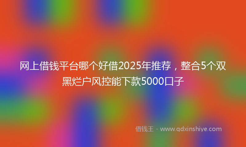 网上借钱平台哪个好借2025年推荐，整合5个双黑烂户风控能下款5000口子
