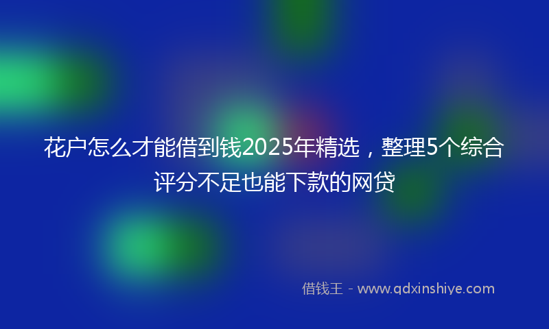 花户怎么才能借到钱2025年精选，整理5个综合评分不足也能下款的网贷