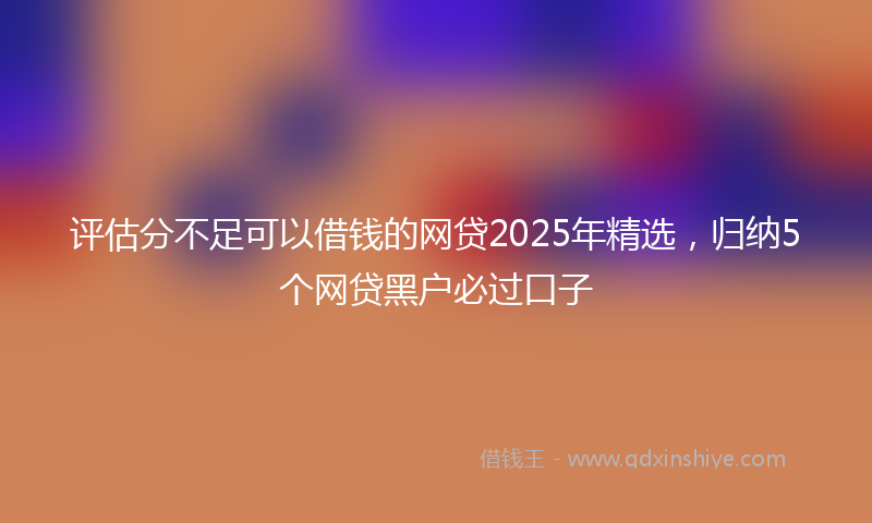 评估分不足可以借钱的网贷2025年精选，归纳5个网贷黑户必过口子